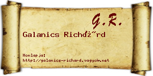 Galanics Richárd névjegykártya