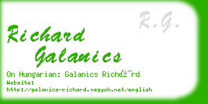 richard galanics business card